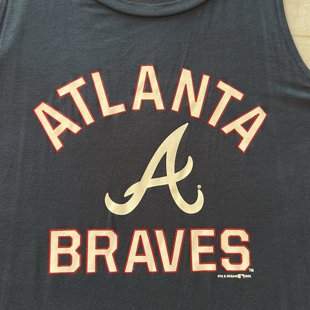 New Era Atlanta Braves Navy Tank Top - Picture 2 of 5